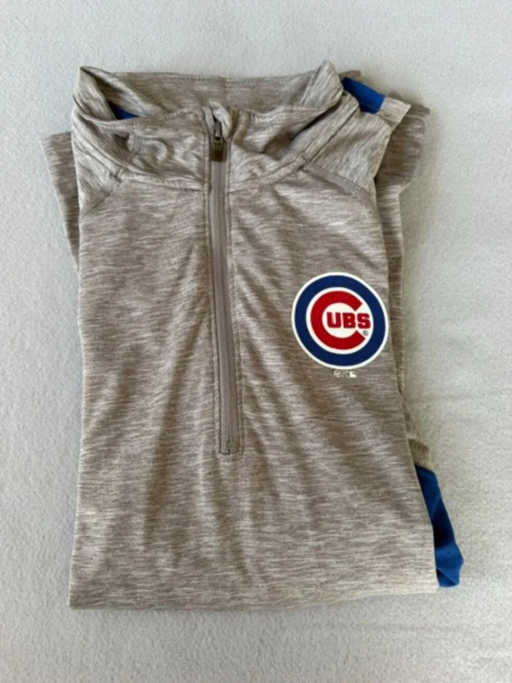 Chicago Cubs '47 Brand Forward 1/2 zip pullover in a grey top Men Large sweater